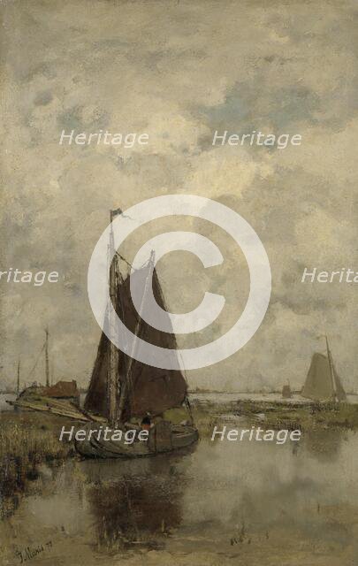 Ships in Dull Weather, 1877. Creator: Jacob Henricus Maris.