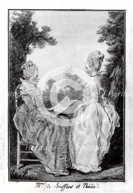 Madame la Comtesse de Boufflers and Thérèse, mid-1760s. Creator: Louis de Carmontelle.