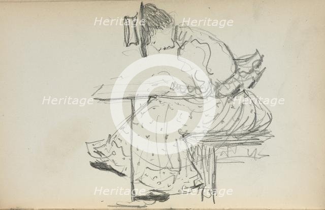 Italian Sketchbook: Seated Woman (page 107), 1898-1899. Creator: Maurice Prendergast (American, 1858-1924).