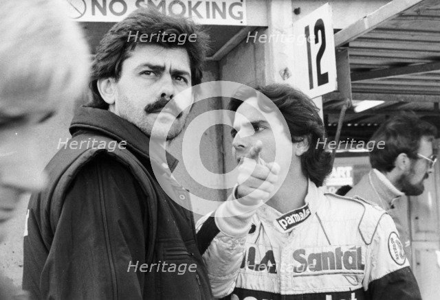 Gordon Murray and Nelson Piquet, European Grand Prix, Brands Hatch, Kent, 1983. Artist: Unknown