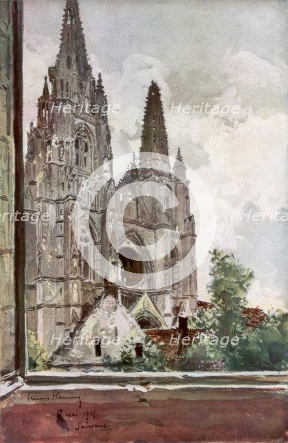 'The Ruins of Saint Jean des Vignes Abbey, Soissons', France, 17 May 1915, (1926).Artist: Francois Flameng