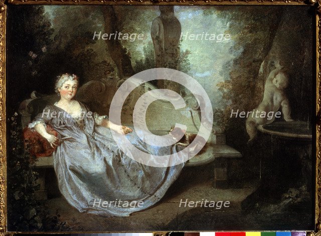 'A Lady in a Garden', 18th century. Artist: Nicolas Lancret