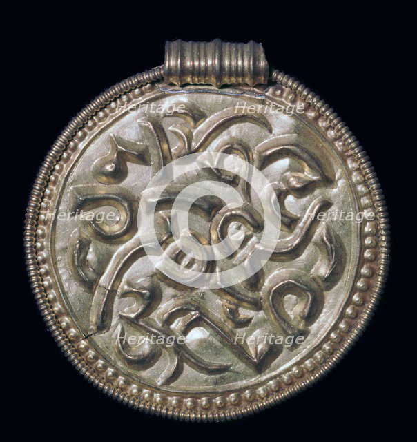 Gold bracteate from a fifth century Norwegian hoard, 6th century. Artist: Unknown