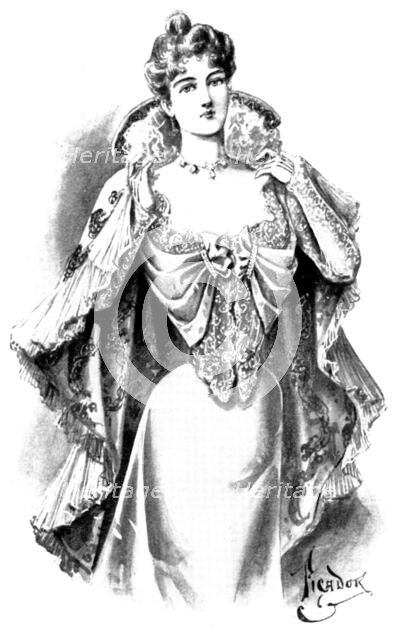 Ladies' Page: an evening bodice and wrap, 1898. Creator: Picador.