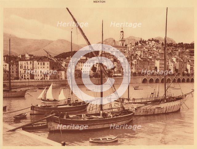 'The harbour and old town, Menton', 1930. Creator: Unknown.