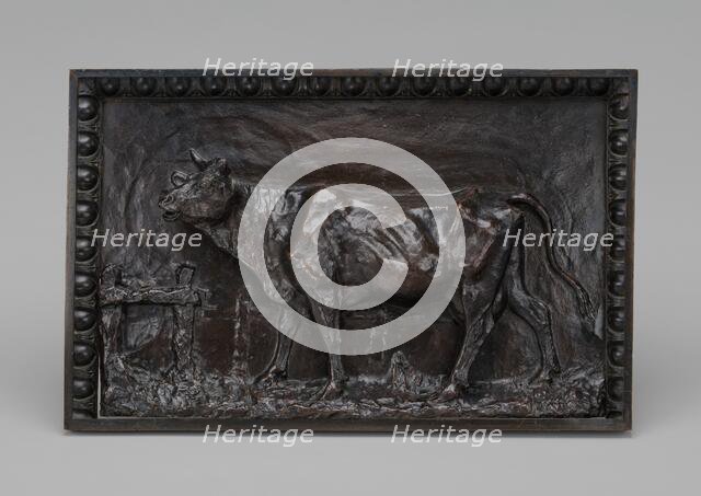 Cow Lowing over a Fence, model c. 1845/1864, cast possibly by 1865. Creator: Christophe Fratin.