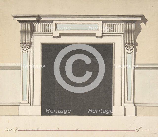 Design for a Chimneypiece, late 18th-early 19th century. Creator: John Yenn.