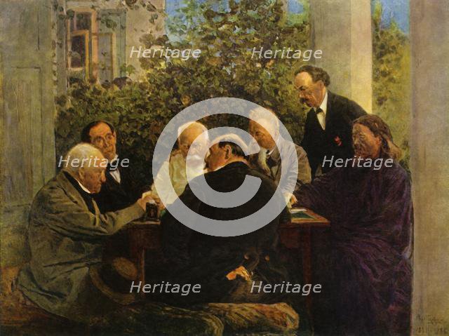 'The Game of Cards', late 19th-early 20th century, (1965).  Creator: Vladimir Makovsky.