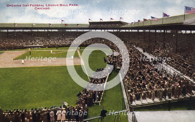 'Opening Day Federal League Ball Park, Chicago', Illinois, USA, 1915. Artist: Unknown