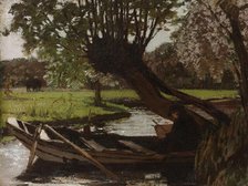 Boat with a Pollard Willow, 1863. Creator: Matthijs Maris.