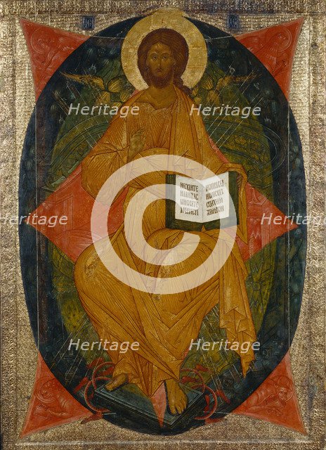 Christ in Majesty (From the Deesis Range), 1497. Artist: Russian icon  