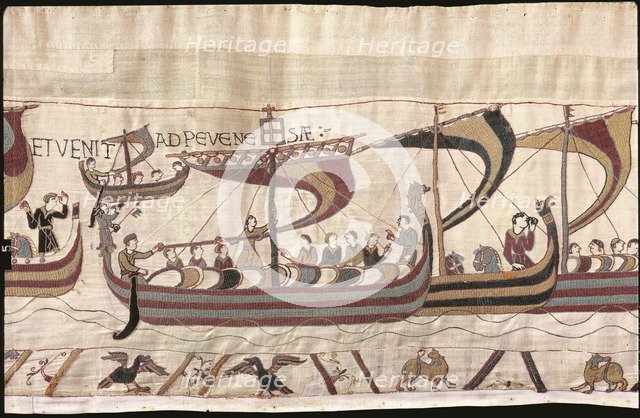 The Bayeux Tapestry. Scene 38: William and His Fleet Cross the Channel, ca 1070.