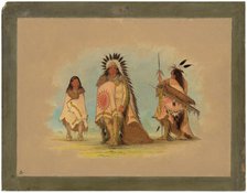 A Sioux Chief, His Daughter, and a Warrior, 1861/1869. Creator: George Catlin.