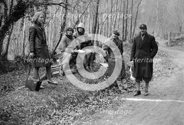 Kitty Brunell at the Sunbeam Motor Car Club Bognor Trial, 1929. Artist: Bill Brunell.