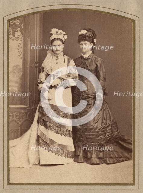 Photo of two young women, late 19th cent - early 20th cent. Creator: JD Malmberg.