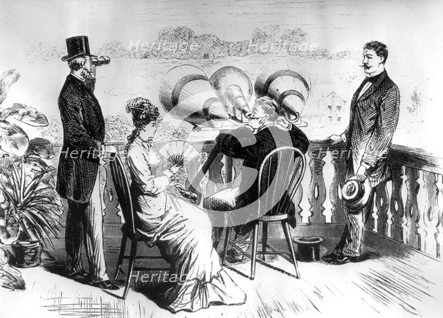 Keeping  in touch with Edison's aerophone, c1878. Artist: Unknown