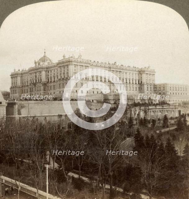 'The imposing Royal Palace, and Royal Park Campo del Moro...Madrid, Spain', 1902. Creator: Underwood & Underwood.