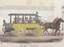 Post Office Accelerator with passengers, Holborn, London, c1830. Artist: Anon