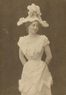 Portrait of young woman in hat, about 1870-1880. Creator: Otto von Mayer.