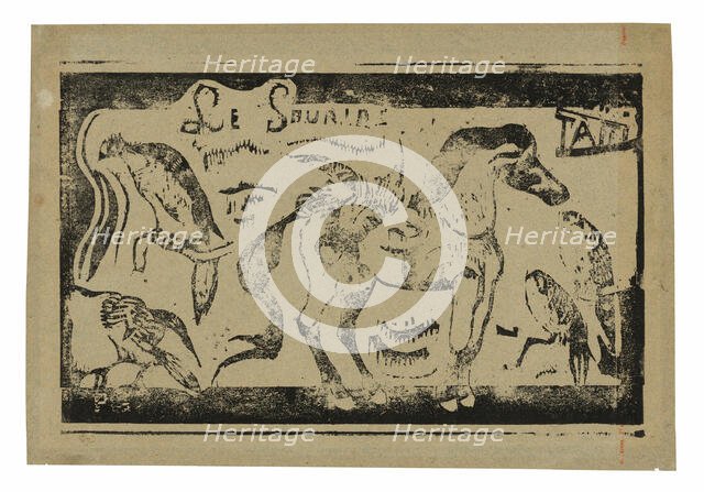 A Horse and Birds, headpiece for Le sourire, 1899. Creator: Paul Gauguin.