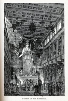 Interior of the Parthenon, 1882. Artist: Closs, Adolf (1840-1894)