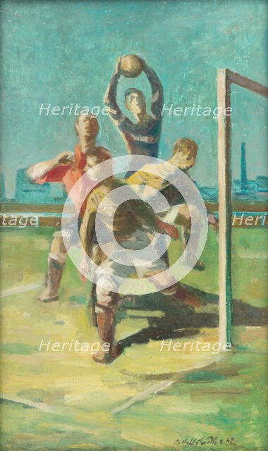 In front of the goal, 1942. Creator: Bedrich Hoffstädter.
