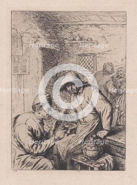 The Smokers, after Ostade, 19th century. Creator: After Adriaen van Ostade.