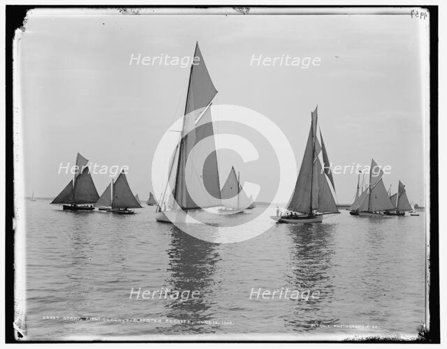 Start, first class, Dorchester regatta, 1888 June 18. Creator: Unknown.