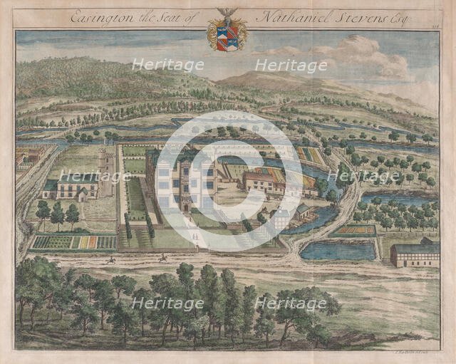 Easington, The Seat of Nathaniel Stevens, [1712] reissued 1768. Creator: Johannes Kip.