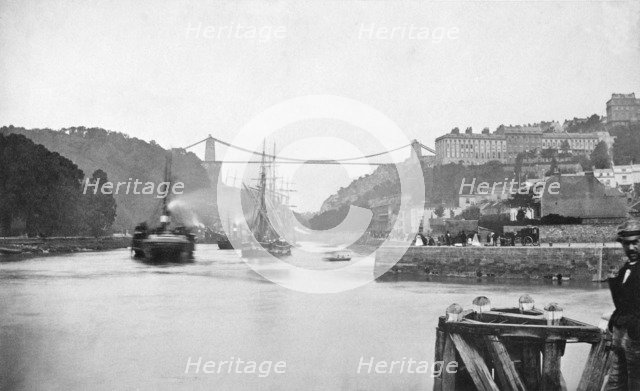 Clifton Suspension Bridge, Bristol, 1864. Artist: Unknown.