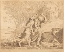 Two Fleeing Figures (Atlanta and Hippomenes?), 1784. Creator: Lydia Bates.