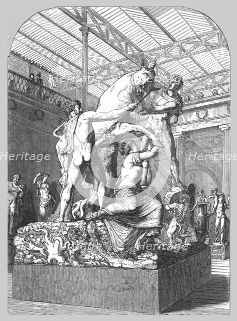 'Crystal Palace, Sydenham; Roman Court: Toro Farnese, from the Farnese Collection, Naples', 1854. Creator: Unknown.