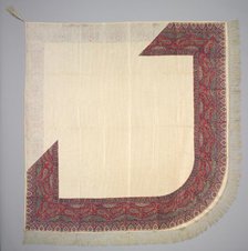 Printed Silk Turnover Shawl, 1835-1840. Creator: Unknown.