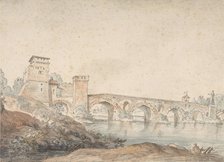 Ponte Molle, Rome, 18th century. Creator: Attributed to Joseph Vernet.