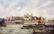 The Tower of London from across the Thames.Artist: Andre & Sleigh