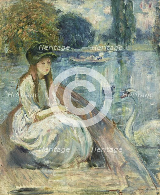Jeanne Fourmanoir on the lake, 1892. Creator: Morisot, Berthe (1841-1895).