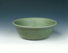 Carved celadon bowl, early Ming dynasty, China, 15th century. Artist: Unknown