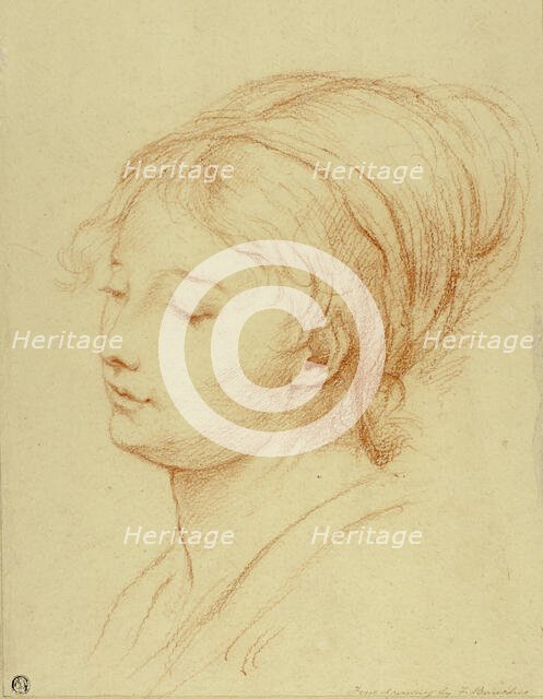 Girl's Head in Three-Quarter View, n.d. Creator: Unknown.