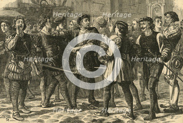 'Beginning of the Riot in Cheapside', (1897). Creator: Unknown.