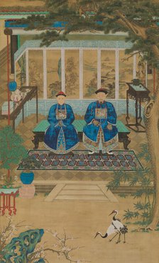 Portrait of an imperial censor and his wife, late 18th-early 19th century. Creator: Unknown.