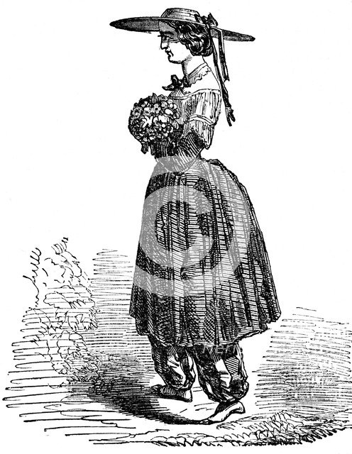 Amelia Bloomer, American feminist and champion of dress reform, 1869. Artist: Unknown