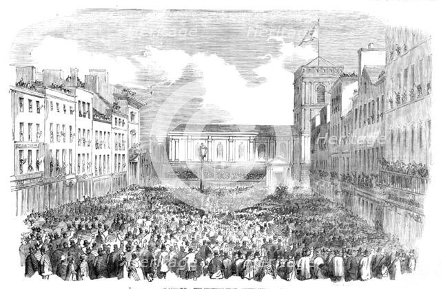 The Manchester Election: the Hustings in St. Anne's-Square, 1857. Creator: Unknown.