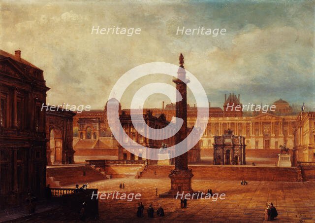 Composite view of Parisian landmarks, 1836. Creator: Domenico Ferri.
