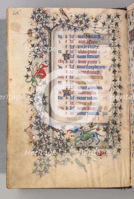 Hours of Charles the Noble, King of Navarre (1361-1425): fol. 8v, August, c. 1405. Creator: Master of the Brussels Initials and Associates (French).