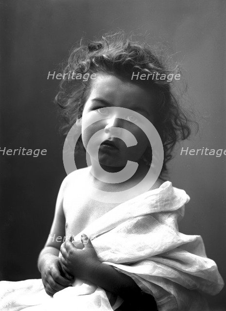 The photographer's little girl posing in his studio, Landskrona, Sweden, 1910. Artist: Unknown