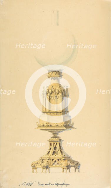 Design for an Oil Lamp, 19th century. Creator: Anon.