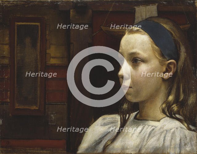 Head of a Girl, Little Anna, 1897. Creator: Akseli Gallen-Kallela.