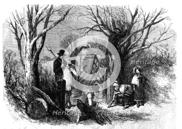 Cutting the Ashen Fagots; Devonshire, 1854. Creator: Edmund Evans.