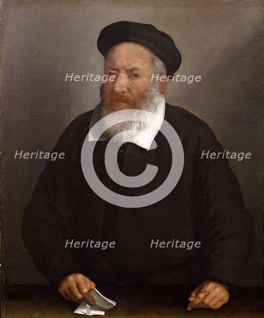 Portrait of an old man with a beret, 1575-1579. Creator: Moroni, Giovan Battista (1520/25-1578).
