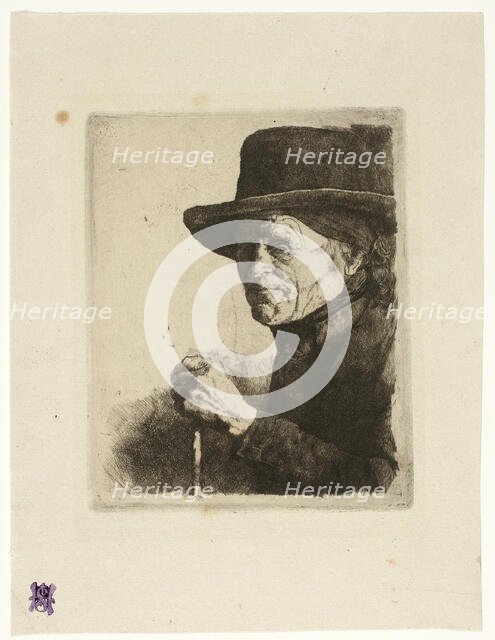 Old Man with a Walking Stick, 1875/77. Creator: Wilhelm Maria Hubertus Leibl.